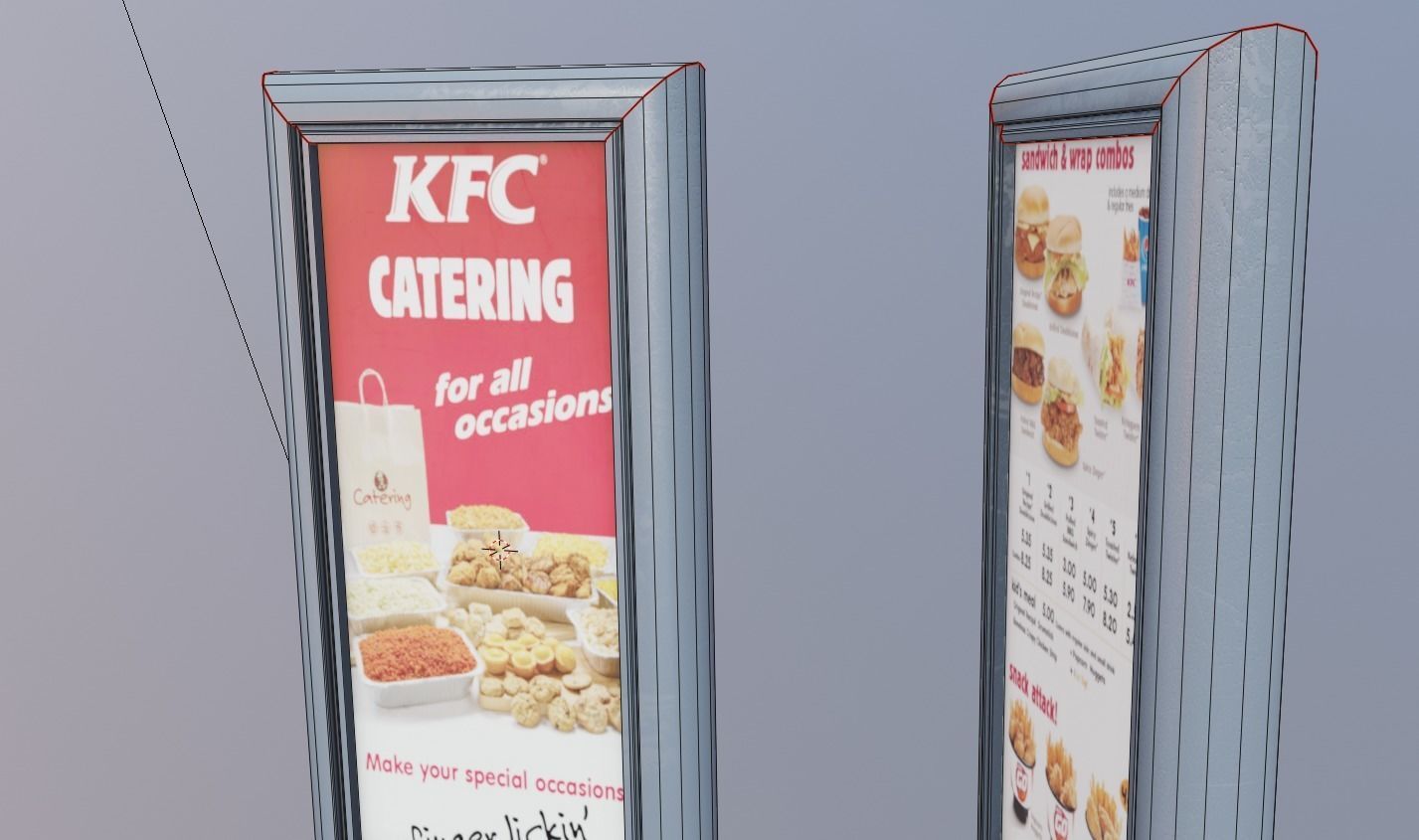 restaurant small menu billboard Low-poly 3D model_5