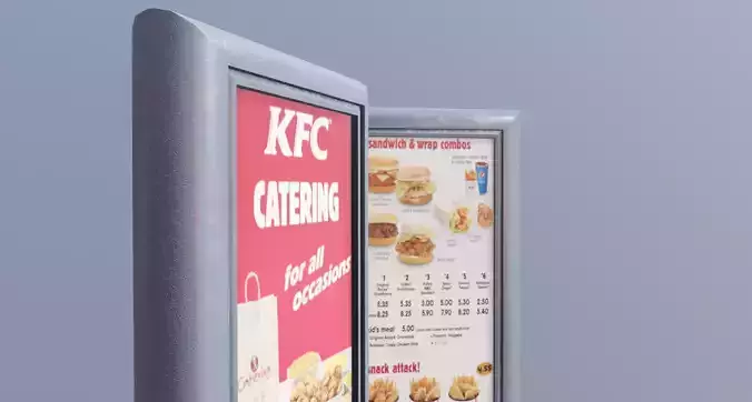 restaurant small menu billboard Low-poly 3D model
