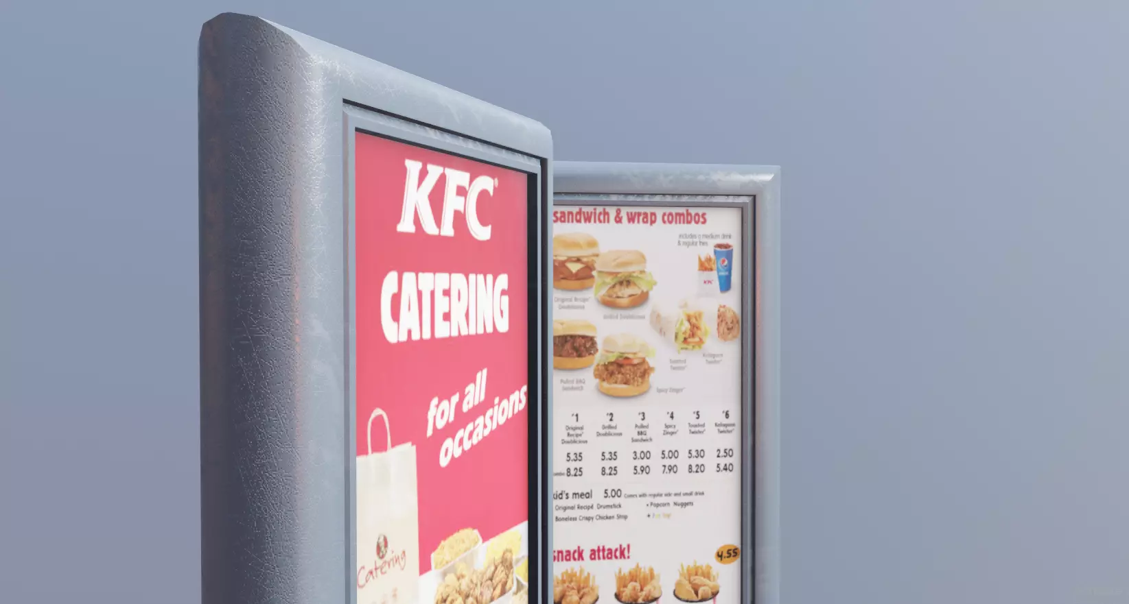 restaurant small menu billboard Low-poly 3D model_0