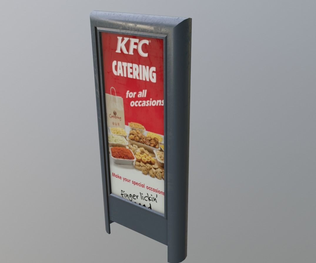 restaurant small menu billboard Low-poly 3D model_2