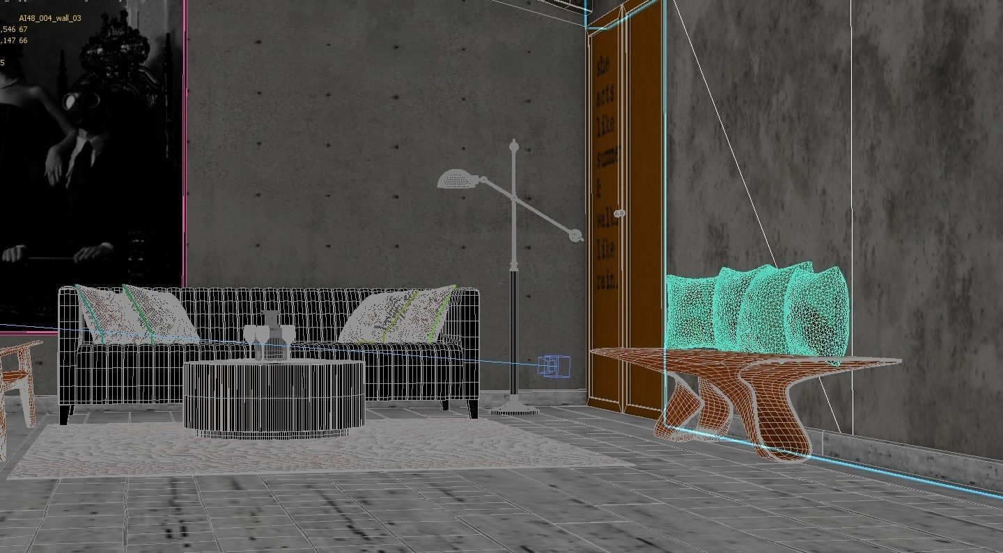 ARTIST LIVING ROOM  3D model_9