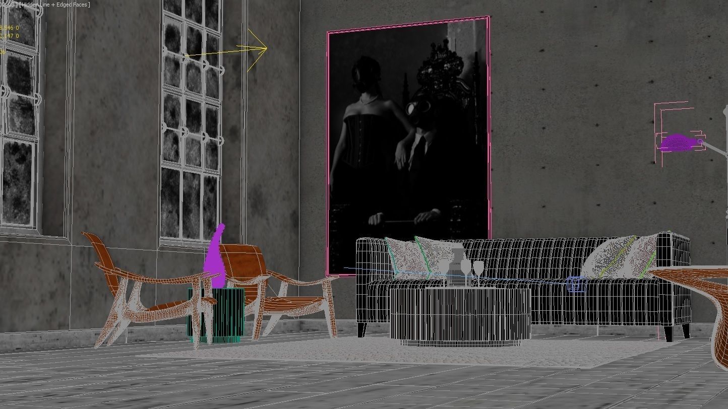 ARTIST LIVING ROOM  3D model_8