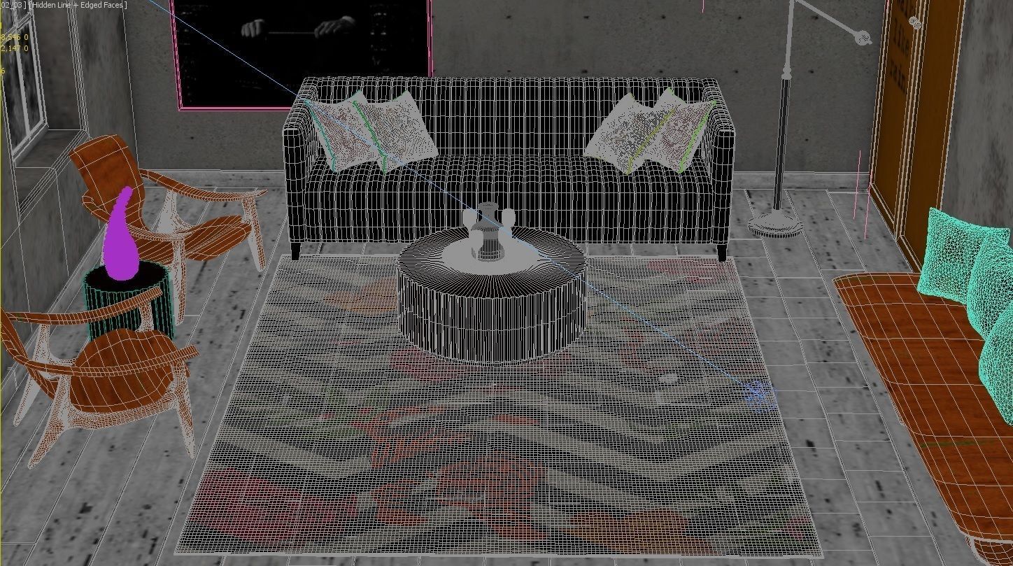 ARTIST LIVING ROOM  3D model_7