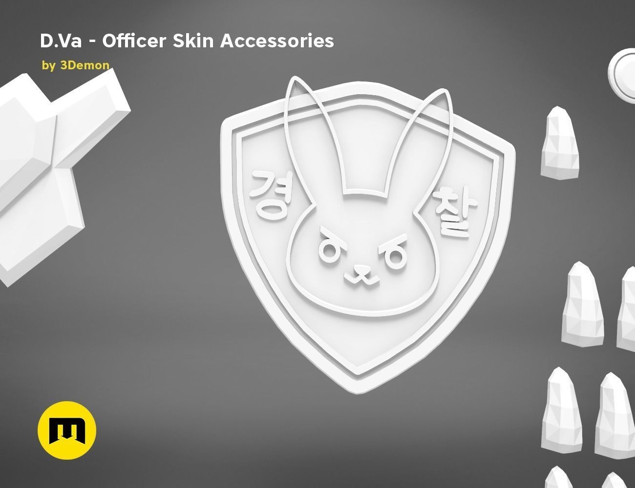 DVa officer accessories -  OVERWATCH 3D PRINT MODEL 3D print model_6