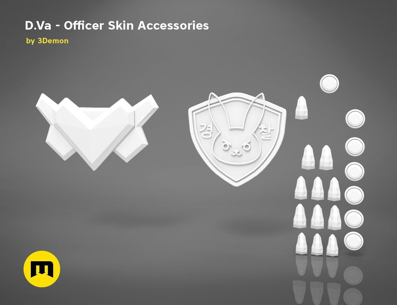 DVa officer accessories -  OVERWATCH 3D PRINT MODEL 3D print model_3