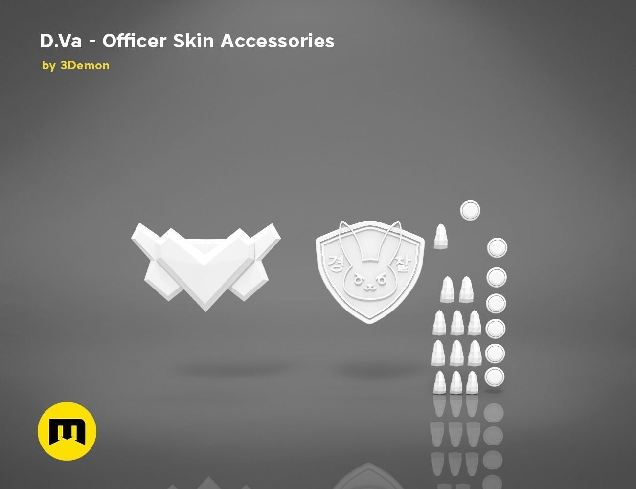 DVa officer accessories -  OVERWATCH 3D PRINT MODEL 3D print model_8