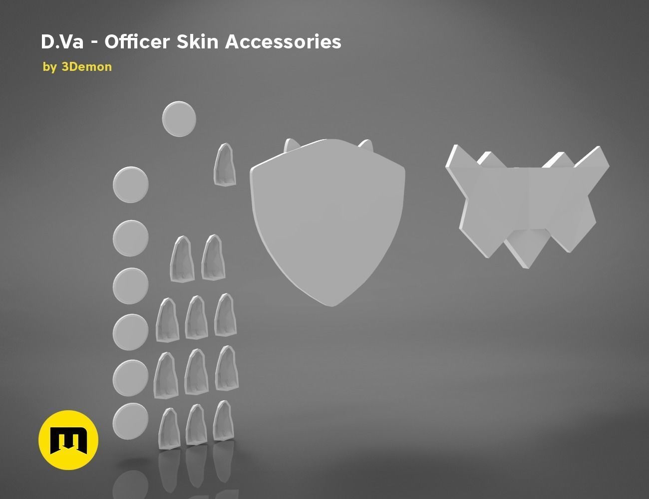 DVa officer accessories -  OVERWATCH 3D PRINT MODEL 3D print model_11