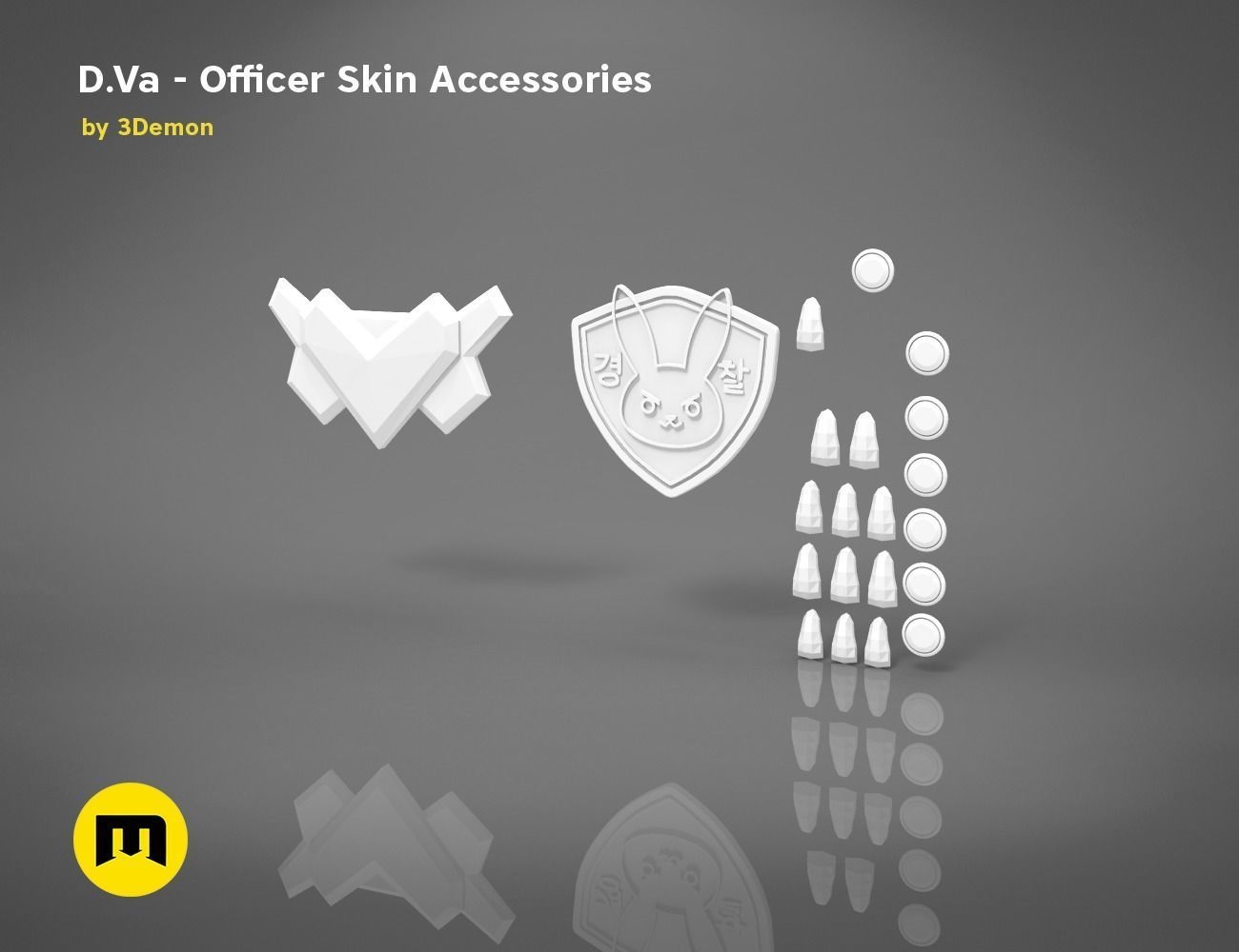 DVa officer accessories -  OVERWATCH 3D PRINT MODEL 3D print model_10