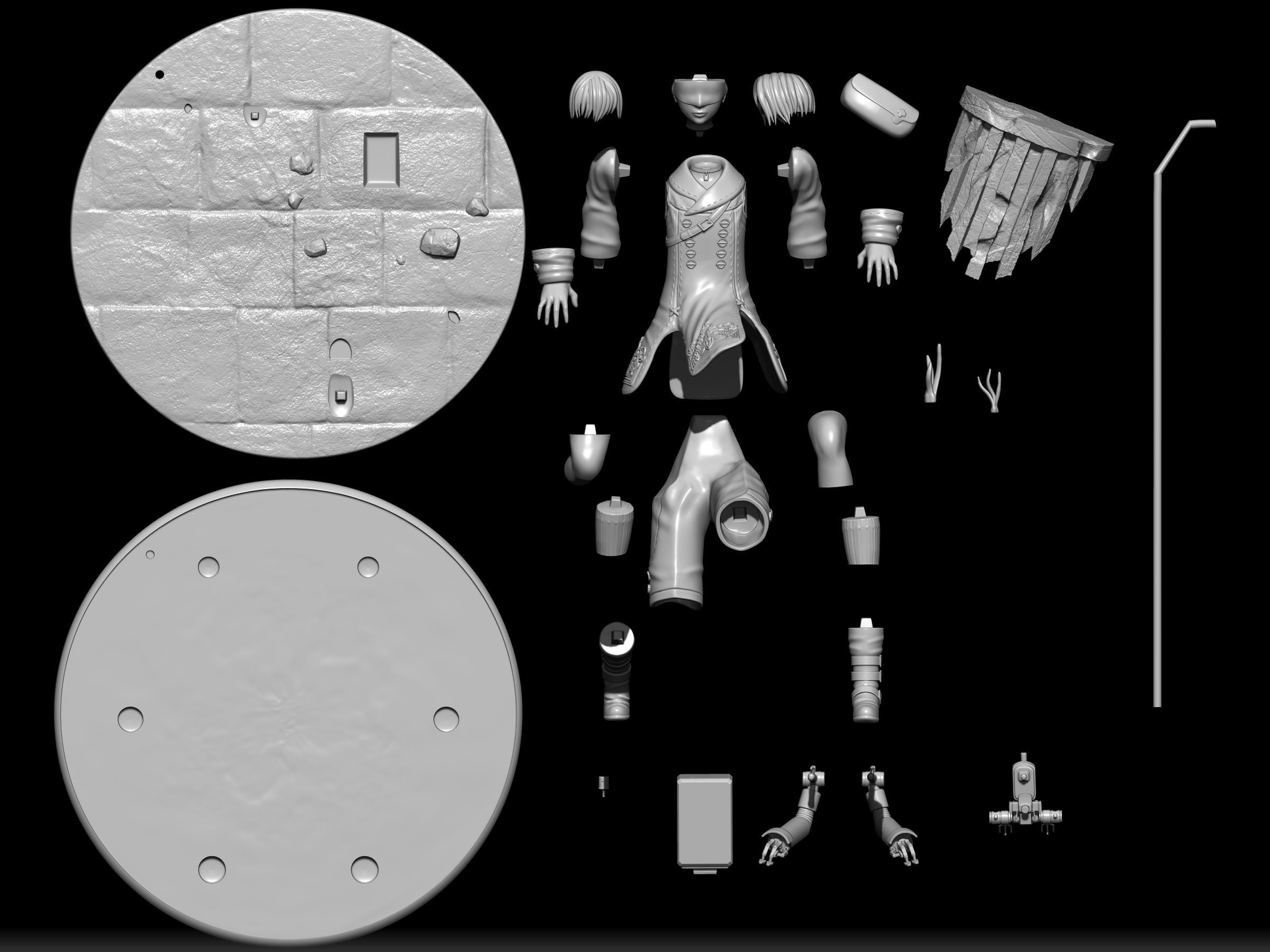 nier automata figure bundle 3D Model Collection_9