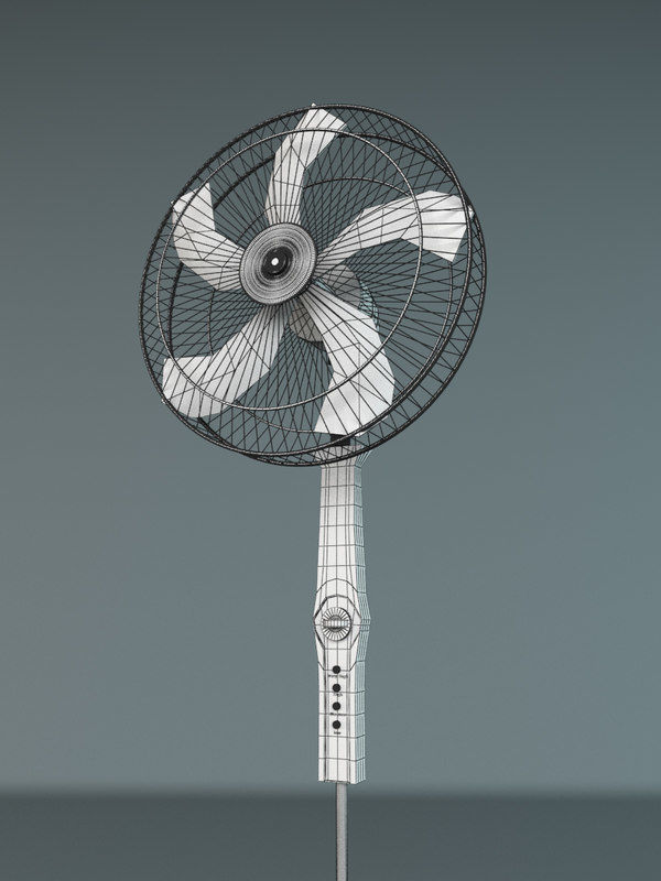 Electric Floor Fan 3D model_4