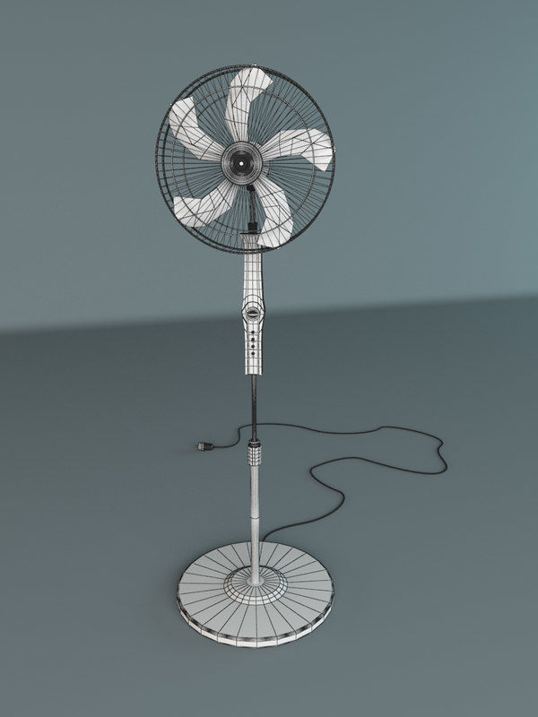 Electric Floor Fan 3D model_2
