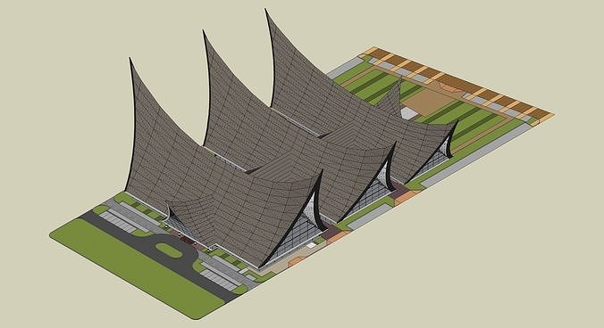 The Minangkabau House Low-poly 3D print model