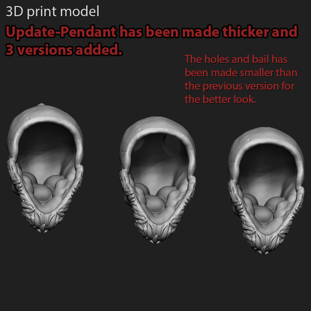 Skull Pendant jewelry Bearded vol3 3D print model_4