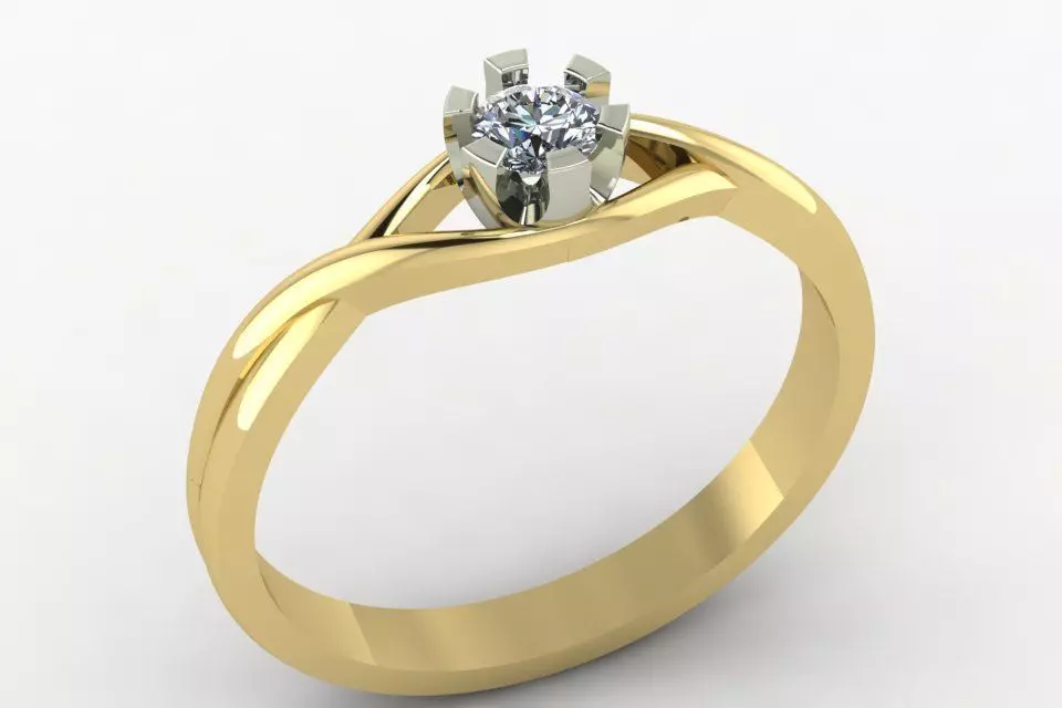 solitaire ring 3 mm gem 3D print model