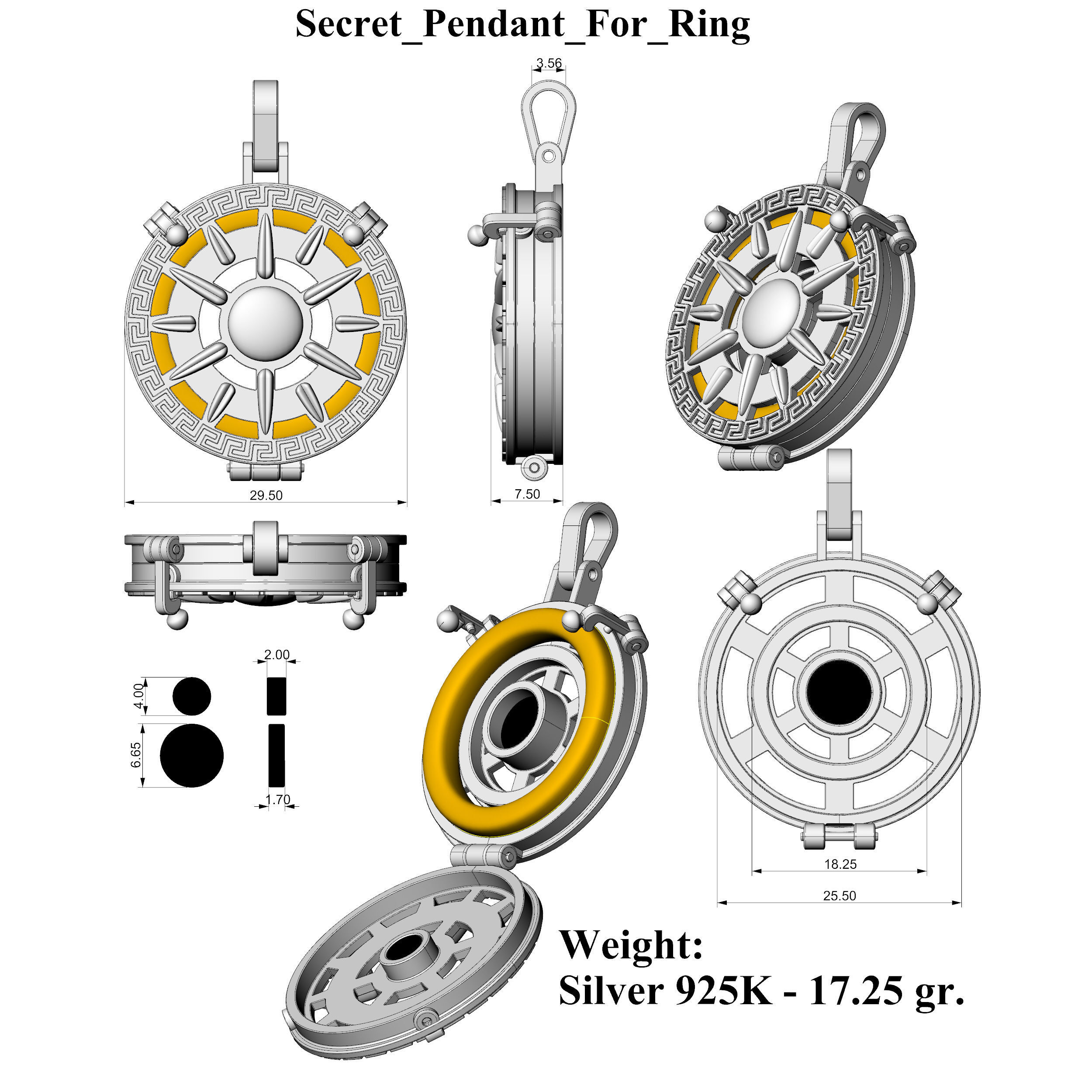 Secret Pendant For Ring 3D print model_4