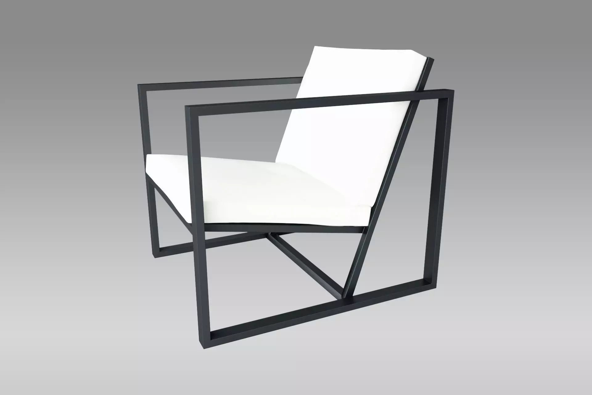 Metallic Armchair  3D model_0
