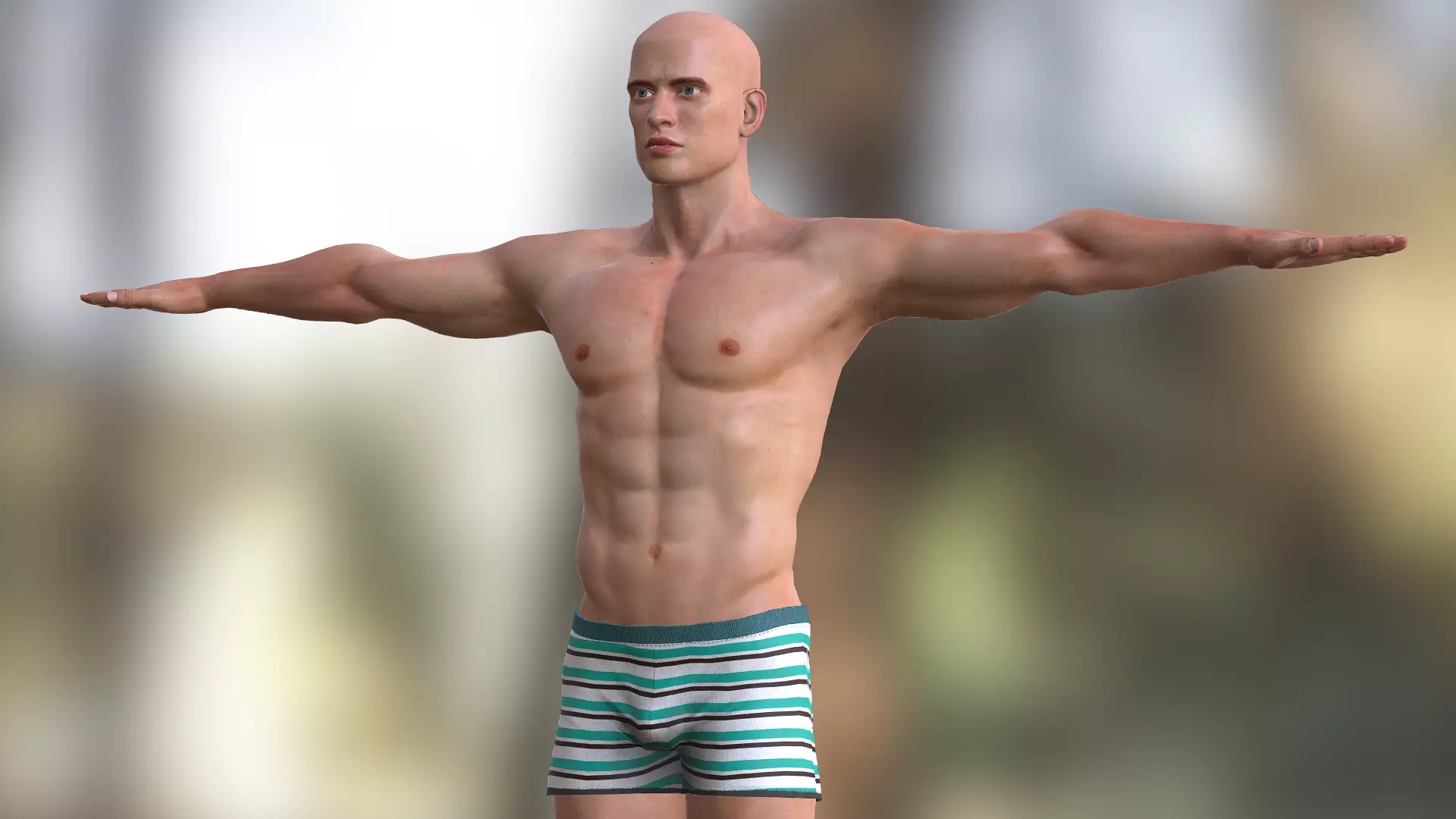 high poly male character 3D model
