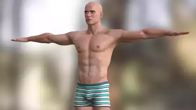 high poly male character  3D model