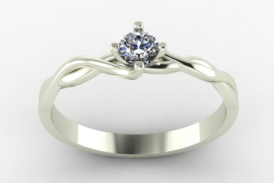 solitaire ring 3D print model_1