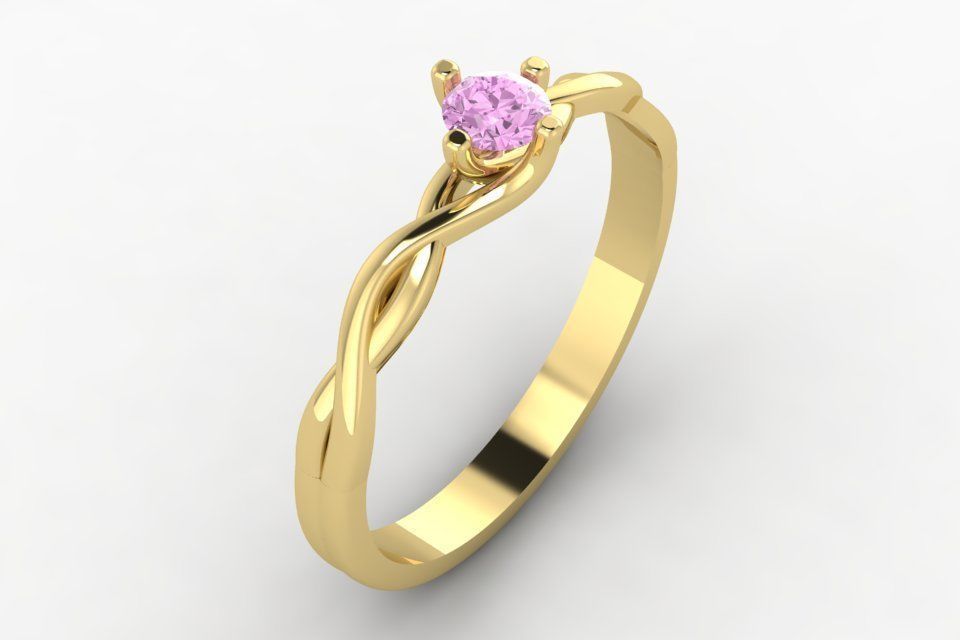 solitaire ring 3D print model_4