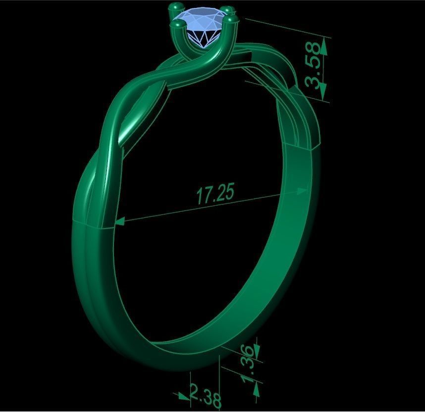 solitaire ring 3D print model_6