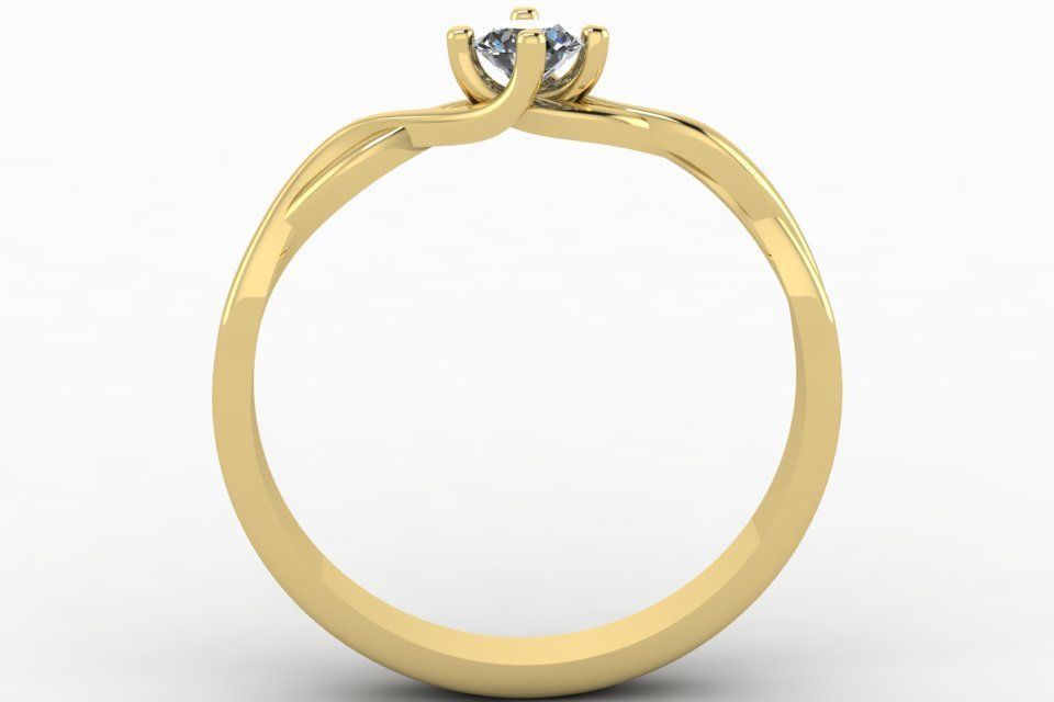 solitaire ring 3D print model_2