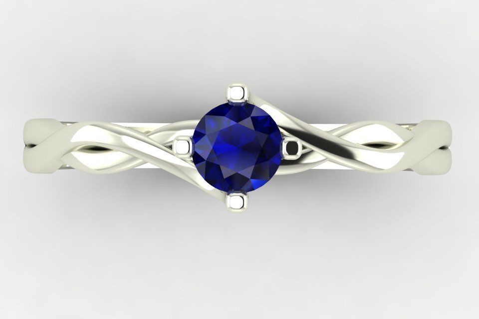 solitaire ring 3D print model_5