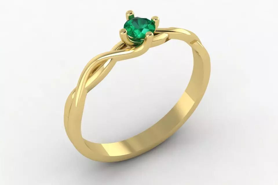 solitaire ring 3D print model_0
