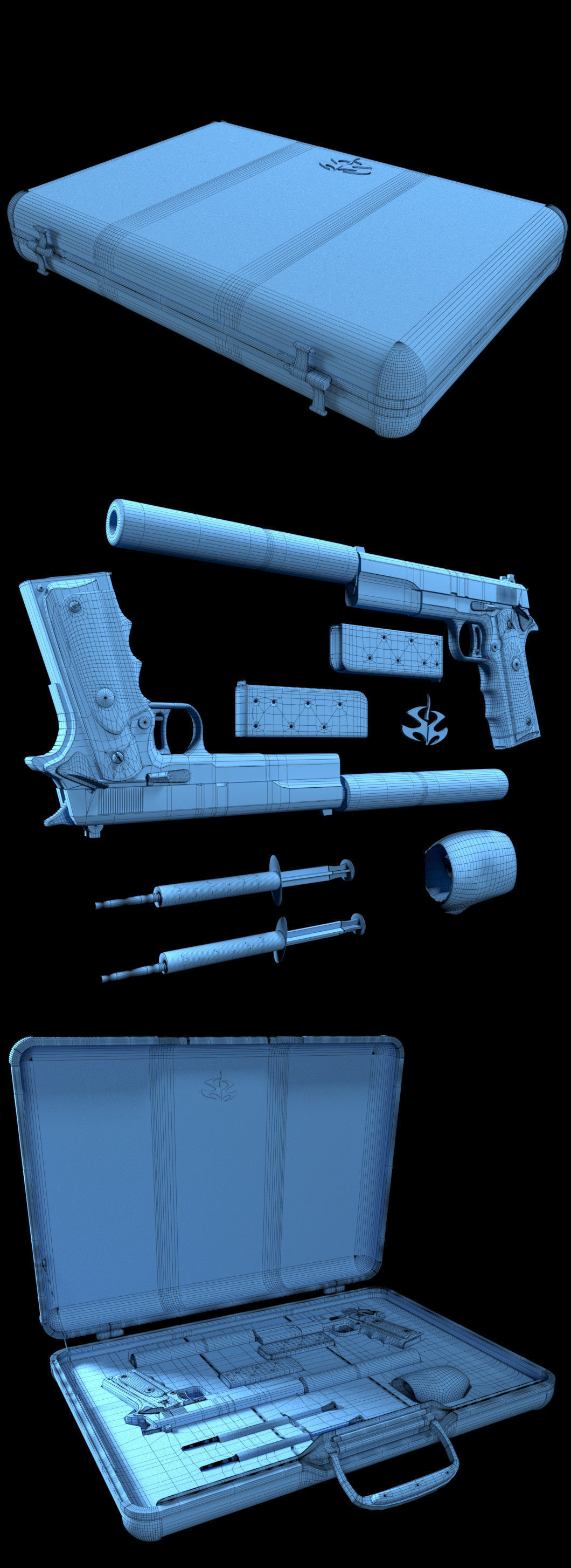 Hitman Attache Case 3D model_7
