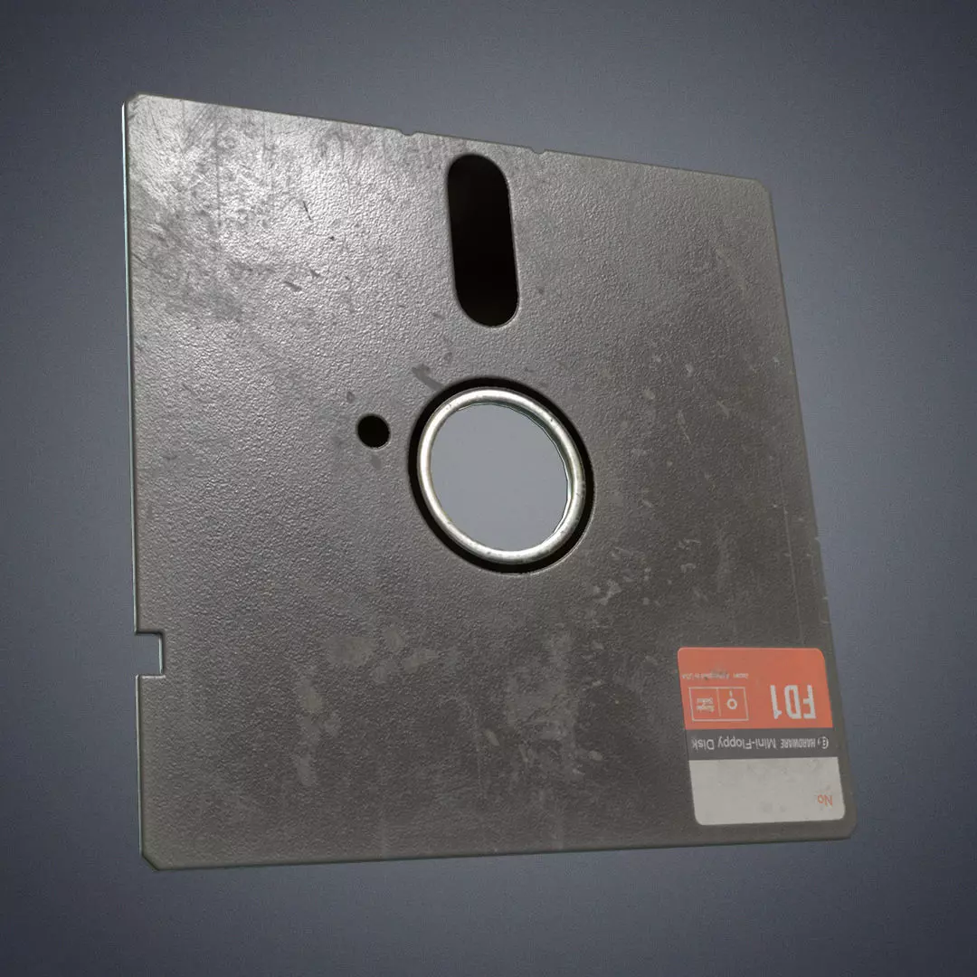 Floppy disk 5 25 inch Low-poly 3D model_0