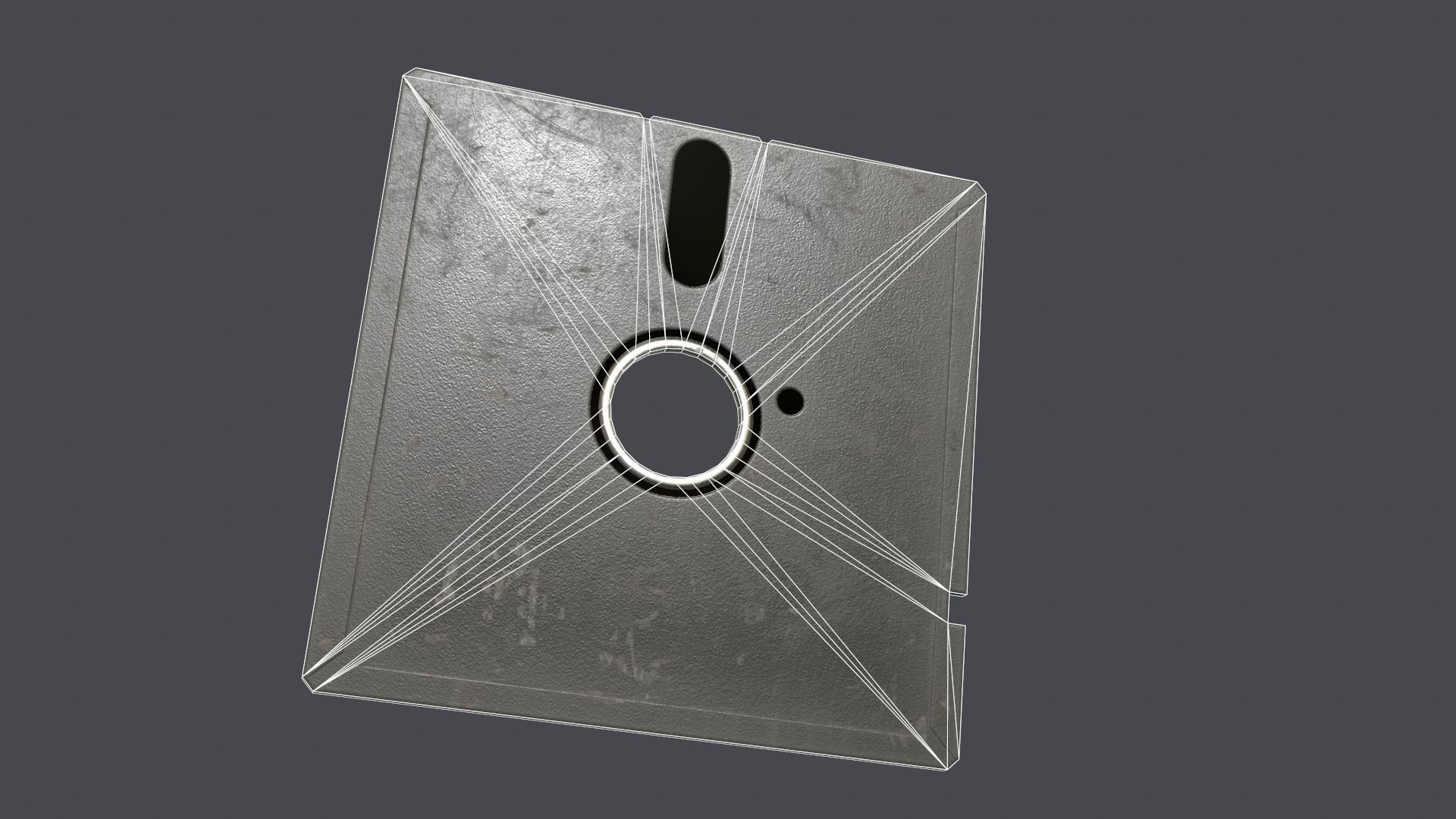 Floppy disk 5 25 inch Low-poly 3D model_5