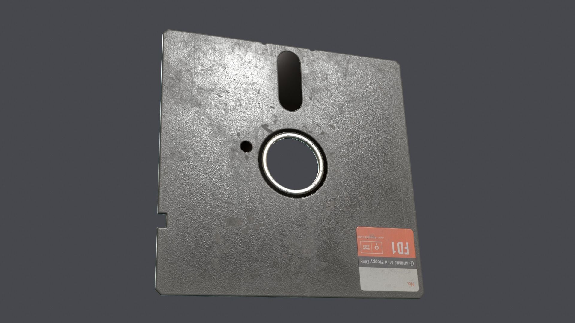 Floppy disk 5 25 inch Low-poly 3D model_1