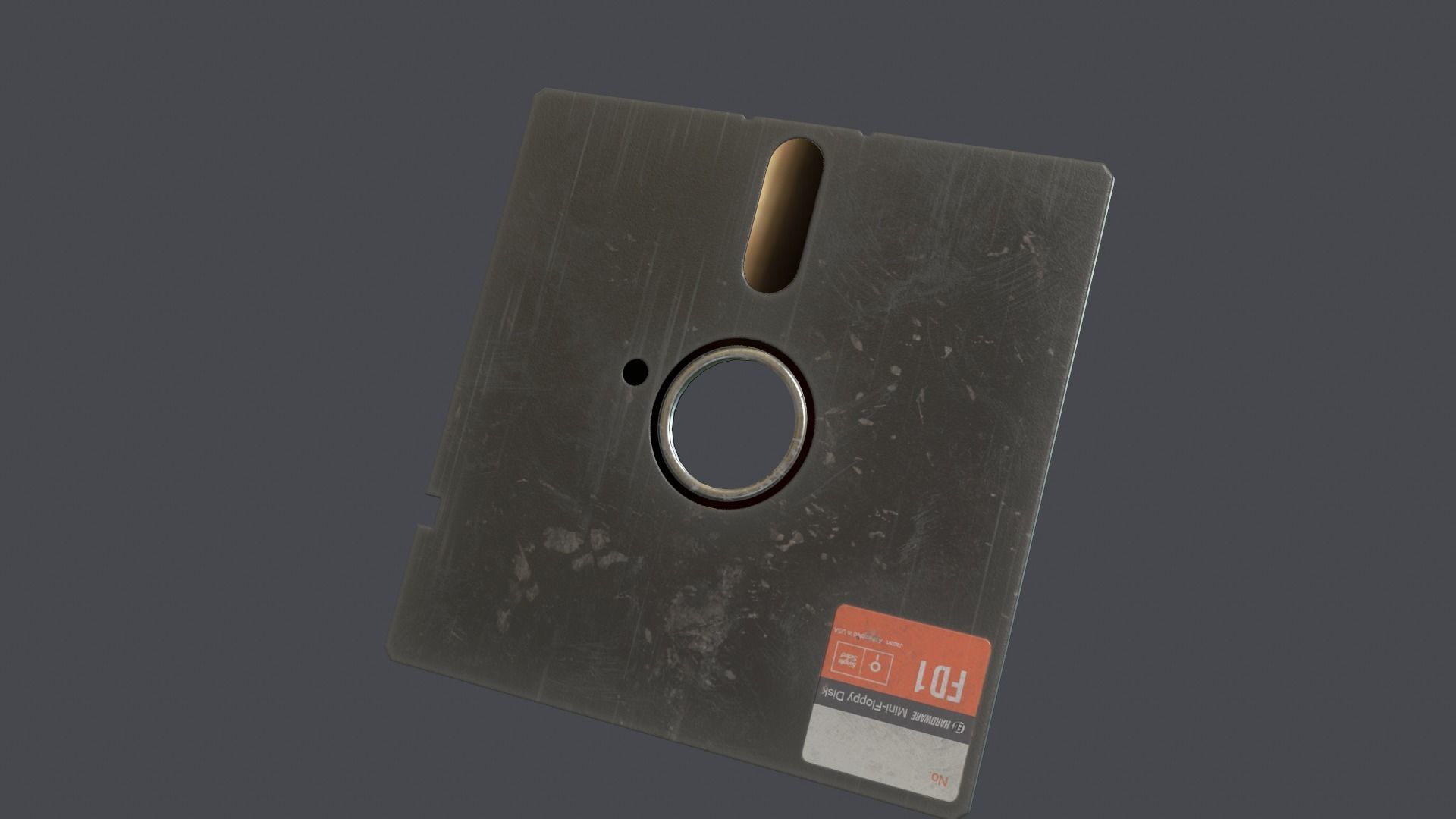 Floppy disk 5 25 inch Low-poly 3D model_2