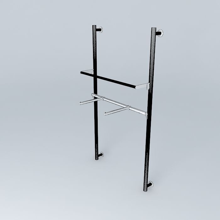 RAIL RACK T2 WITH ARARAS Free 3D model_4