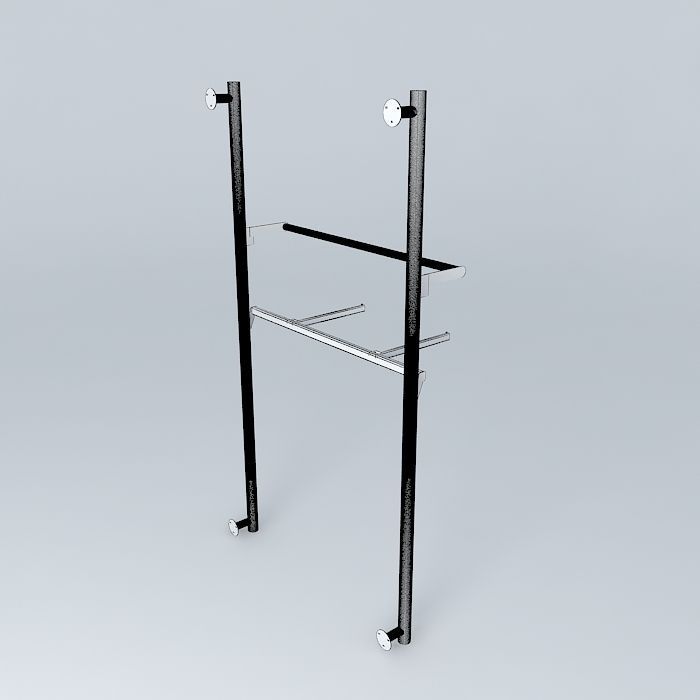 RAIL RACK T2 WITH ARARAS Free 3D model_3