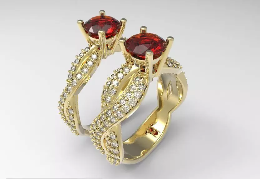 Model 124 Engagement Ring 2 version 3D print model