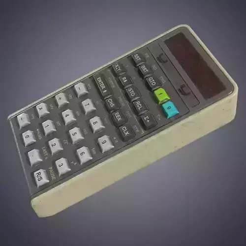 Calculator retro Low-poly 3D model