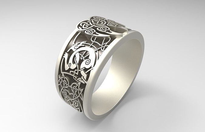 Ring Wolf Paw - Symbol of Veles 3D print model