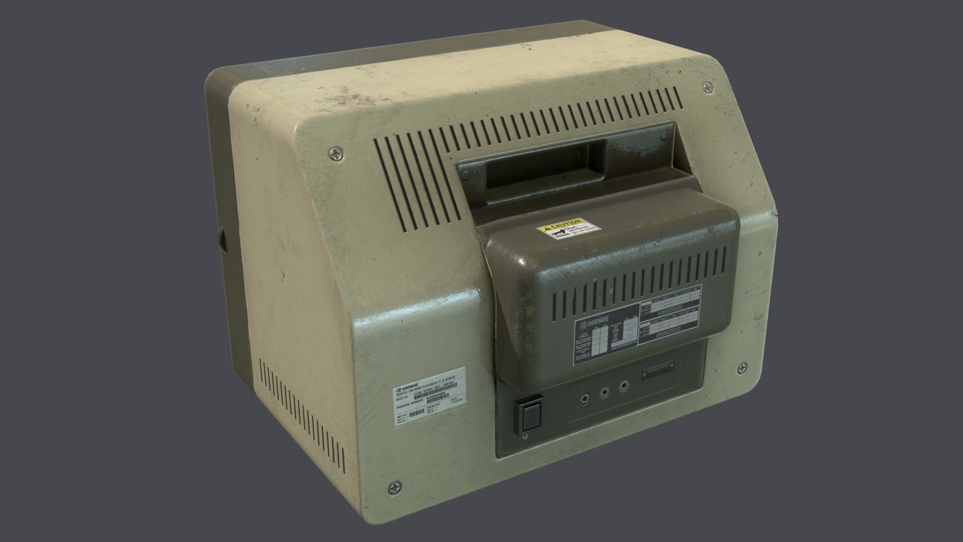 Computer retro Low-poly 3D model_9