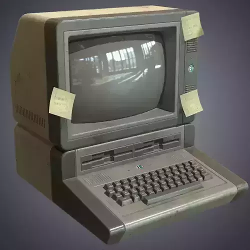 Computer retro Low-poly 3D model