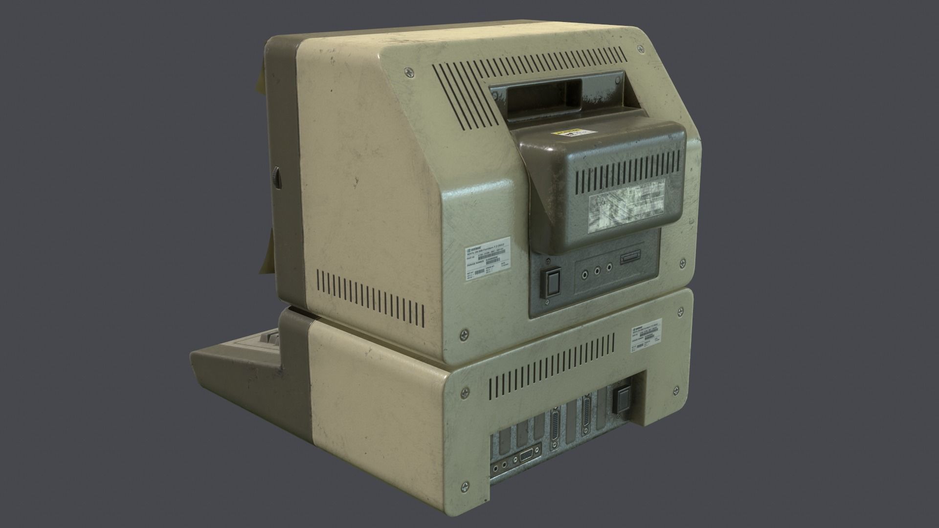 Computer retro Low-poly 3D model_3