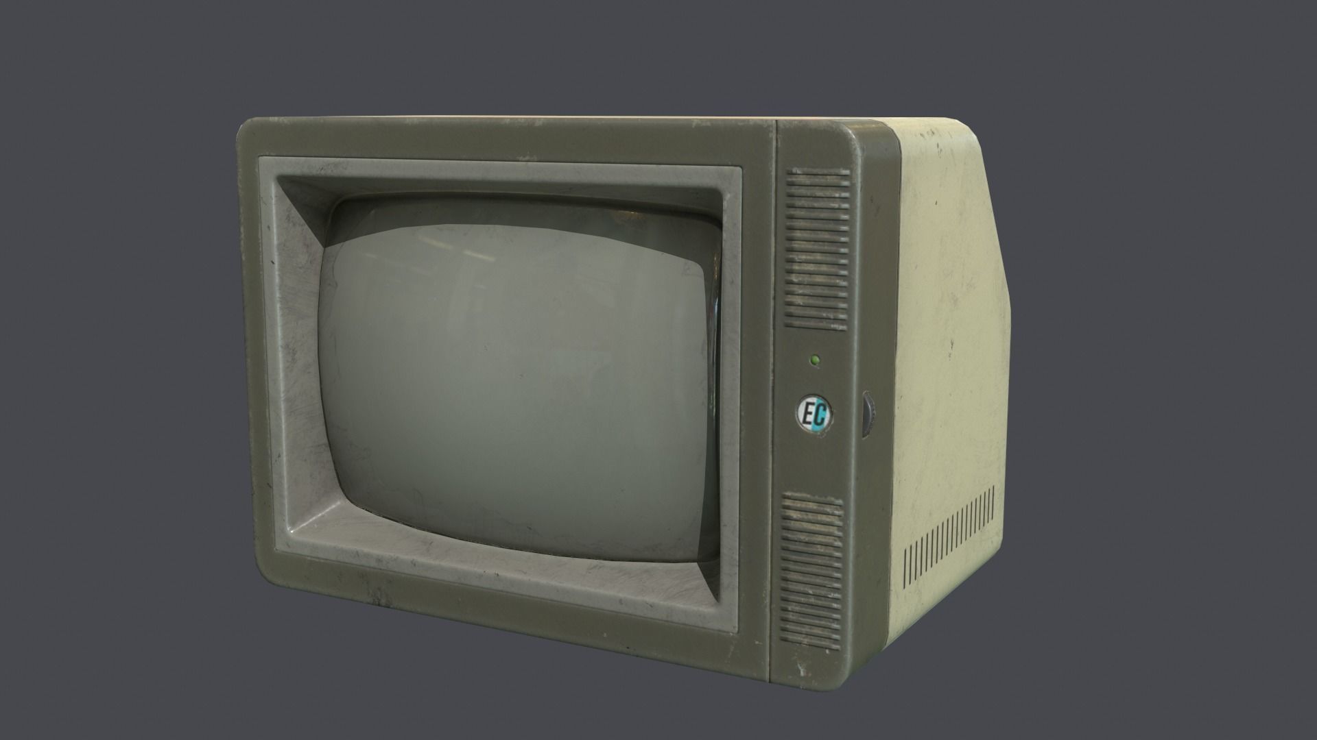 Computer retro Low-poly 3D model_10