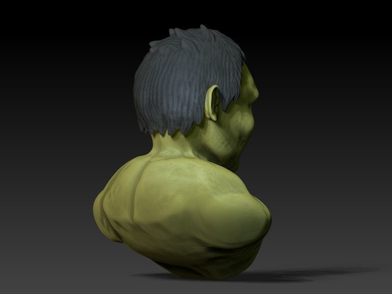 Hulk bust 3D model_4