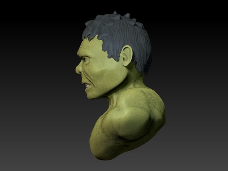 Hulk bust 3D model_2