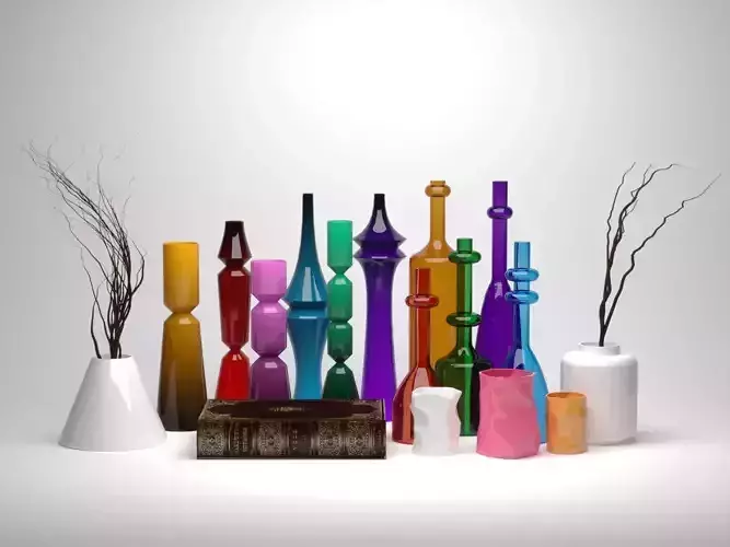 colorful decor set 3D model