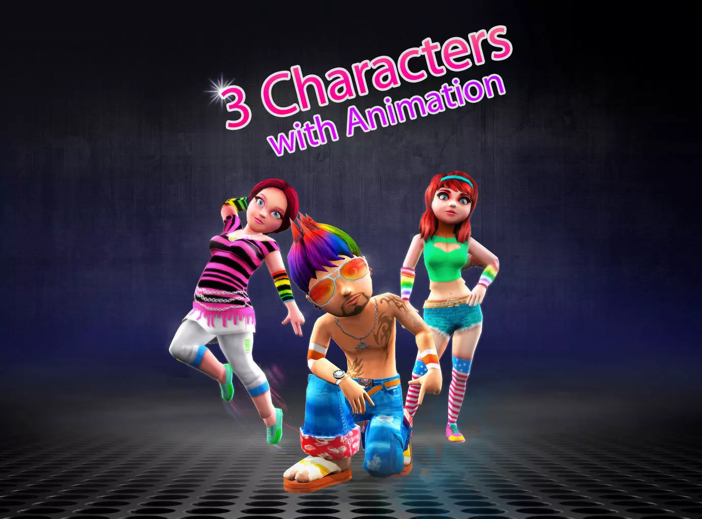 Animation pack CA03 Low-poly 3D model_0