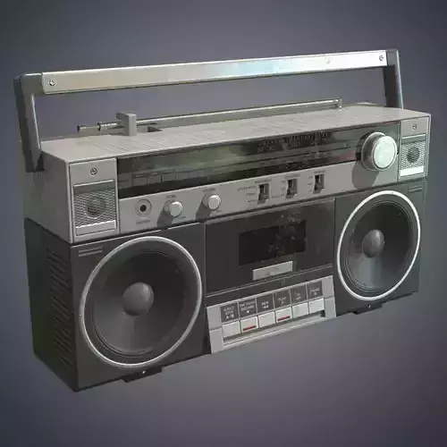 Radiocassette recorder retro Low-poly 3D model