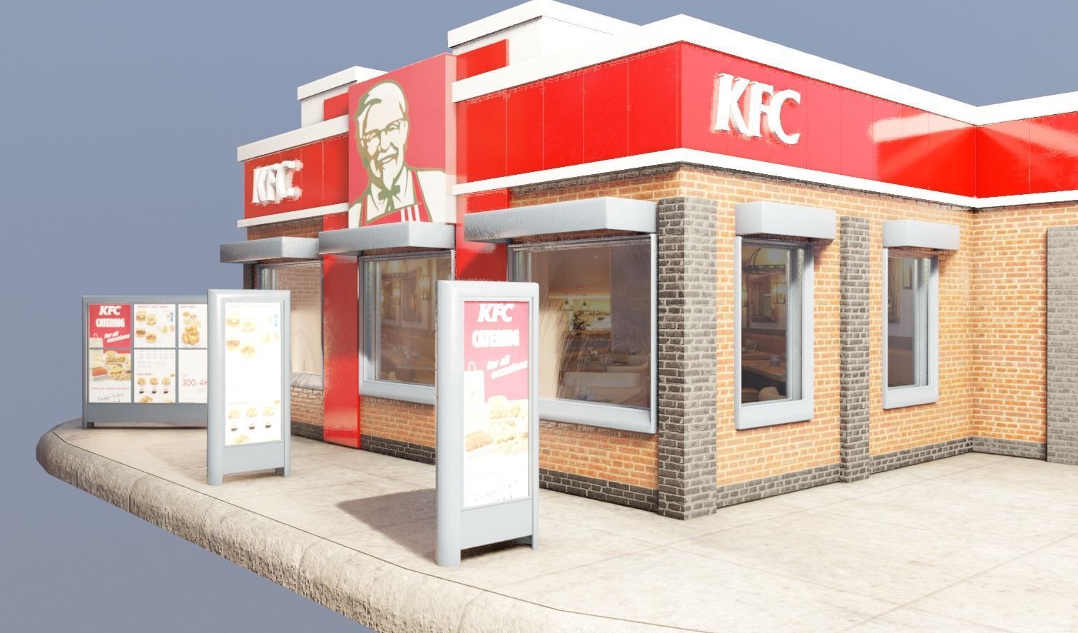 kfc restaurant Low-poly 3D model_2
