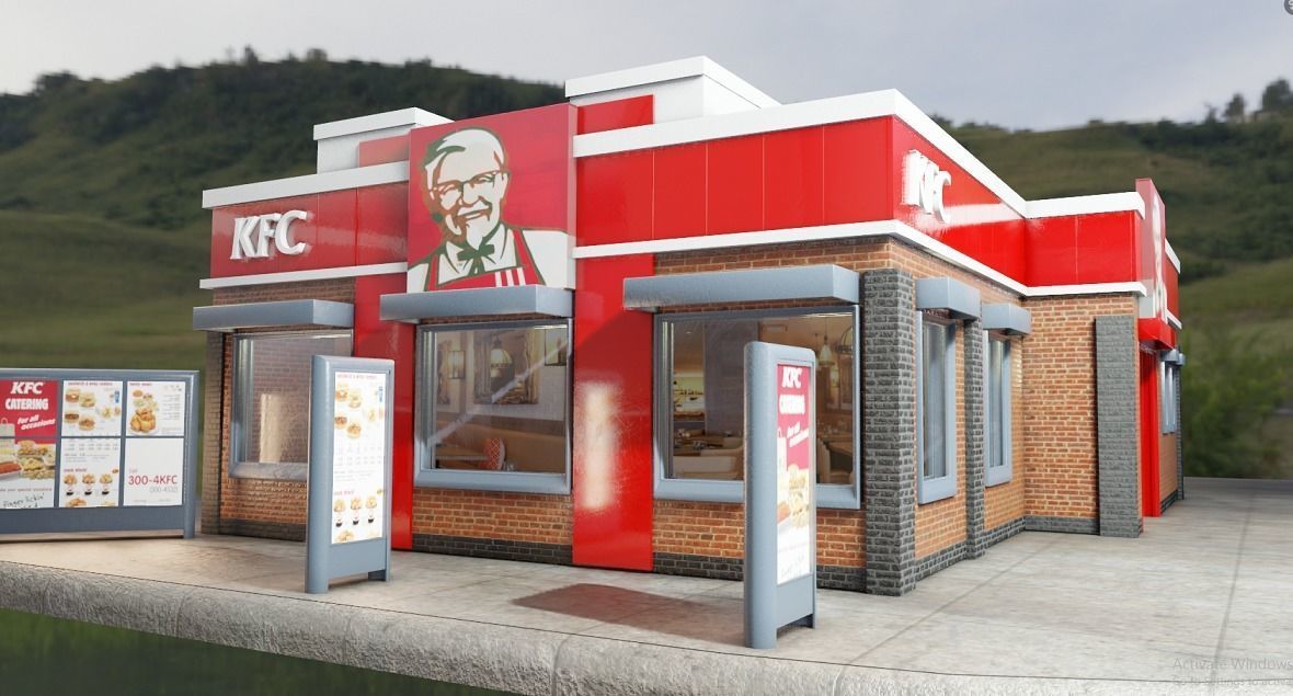 kfc restaurant Low-poly 3D model_11