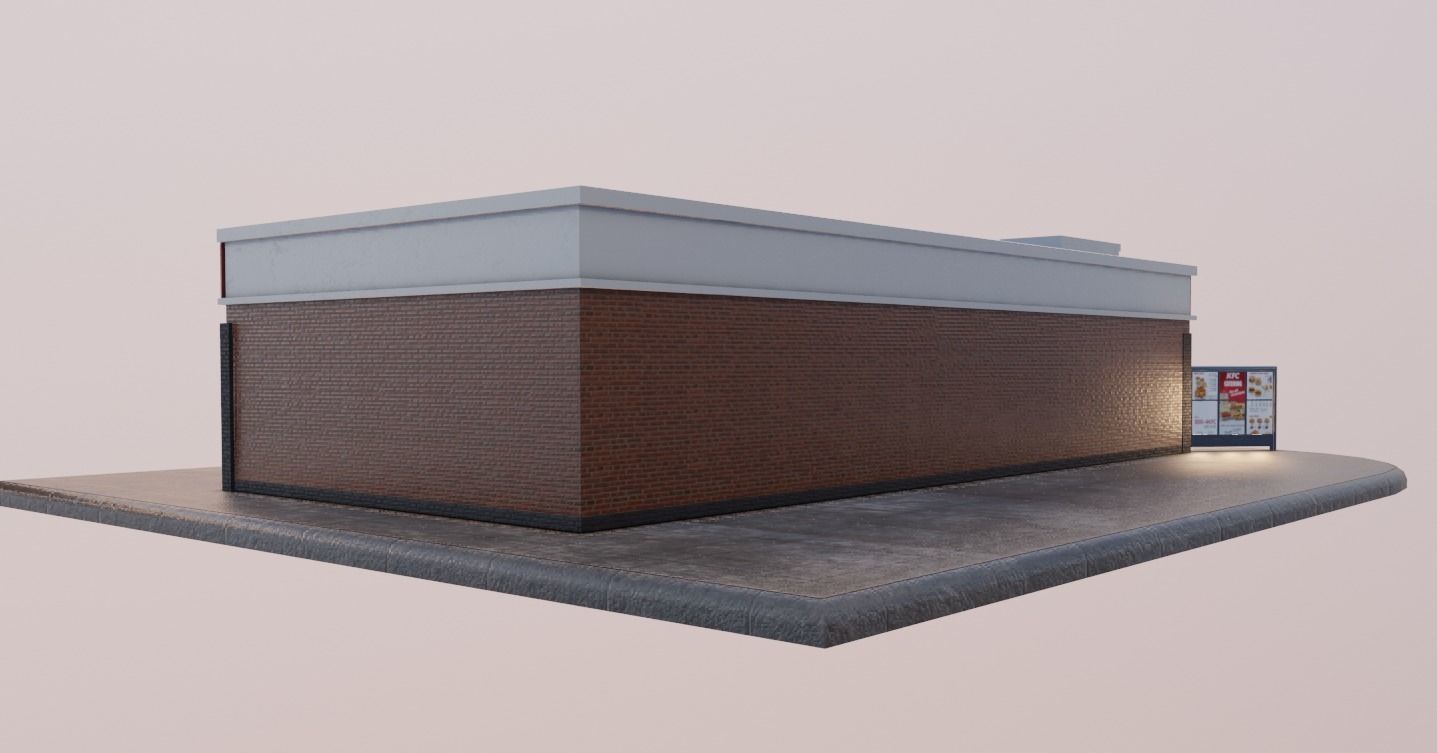 kfc restaurant Low-poly 3D model_8